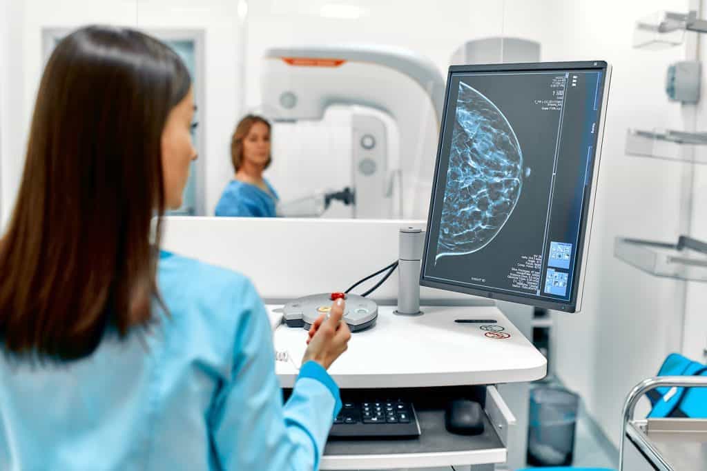 Physician reviewing diagnostic results